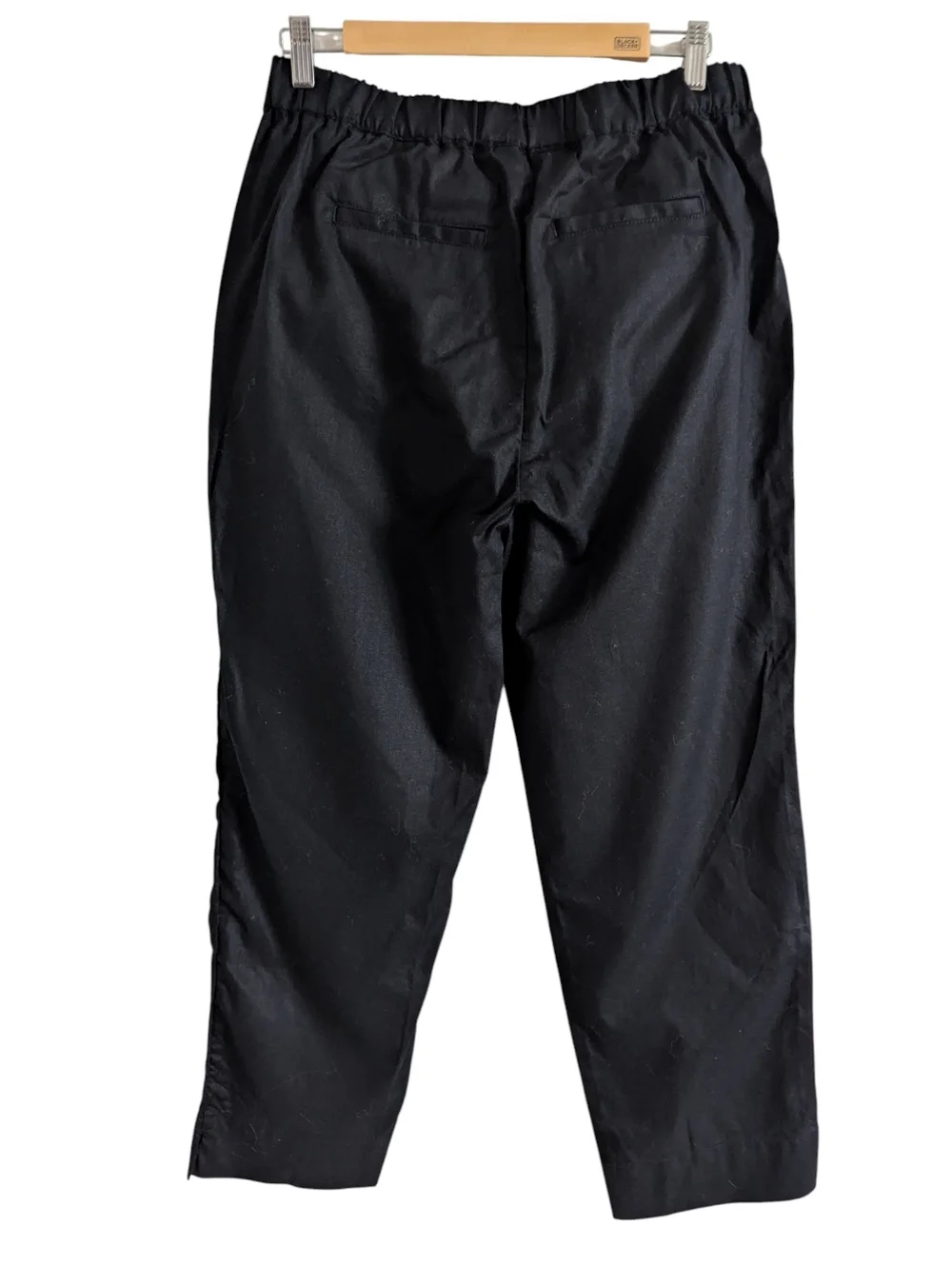 BANANA REPUBLIC Women's Black Linen Blend Tapered High Waist Pants Medium